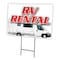 Signmission Rv Rental Yard Sign & Stake outdoor plastic coroplast window, C-1216-DS-Rv Rental C-1216-DS-Rv Rental - alternate 1